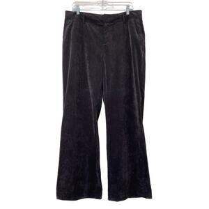 Coldwater Creek Wide Leg Pinwale Black Corduroy Trouser Pants Sz 16 Girl Boss